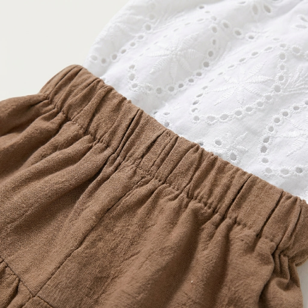 Cotton Top and Flared Pants Set