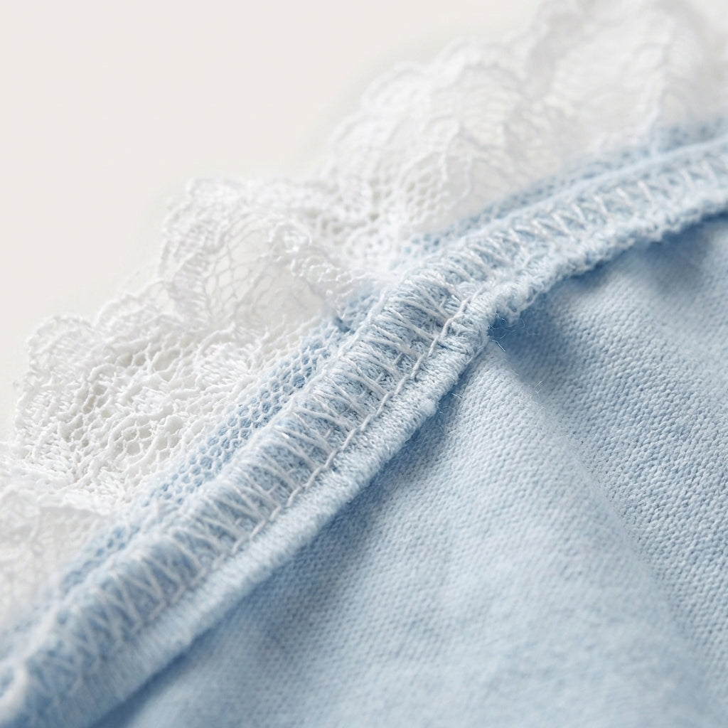 Lace Collar Cotton T Shirt