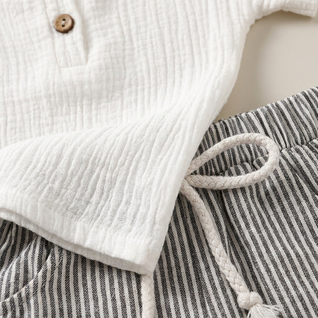 Classic Muslin Summer Shorts Set