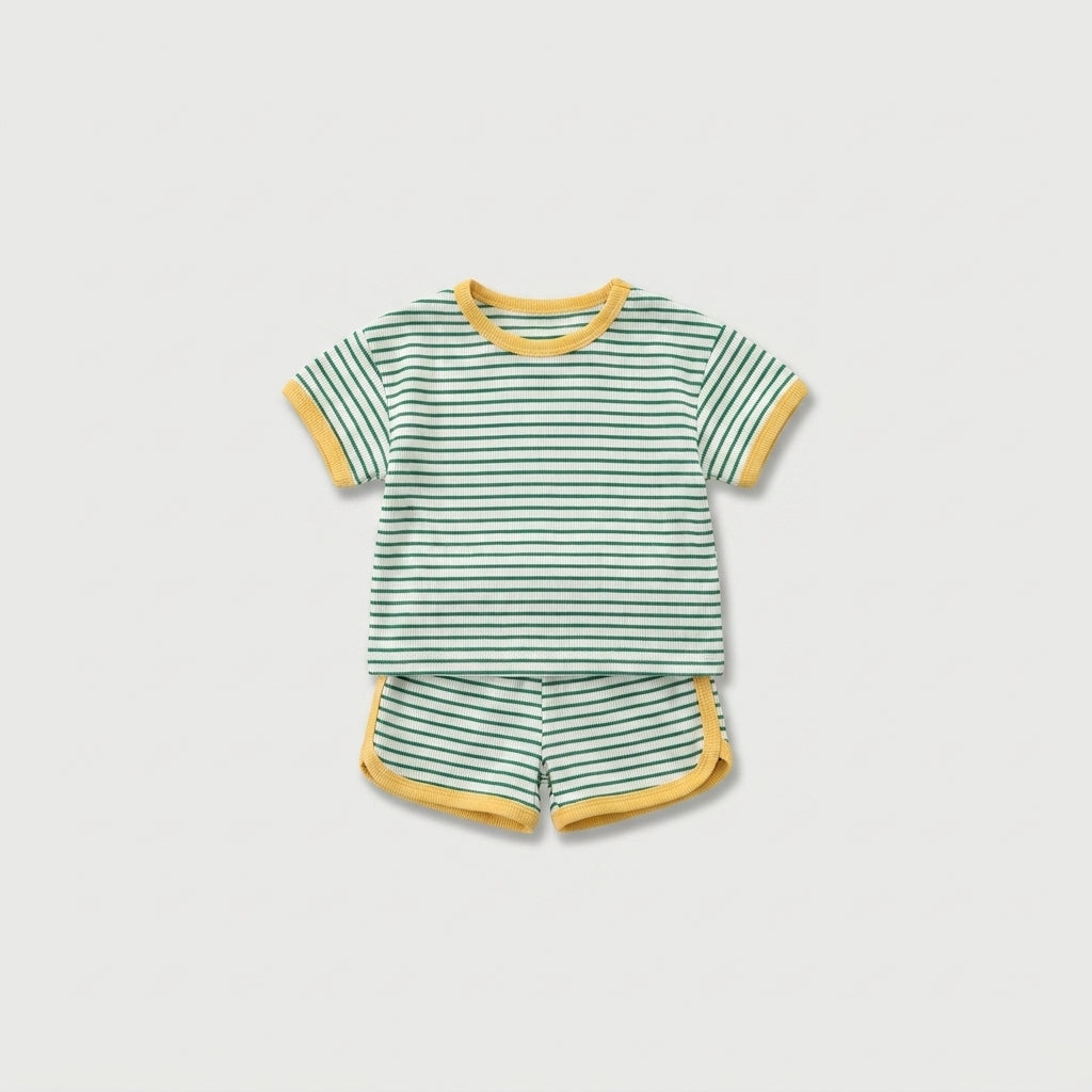 Striped T Shirt and Shorts Set