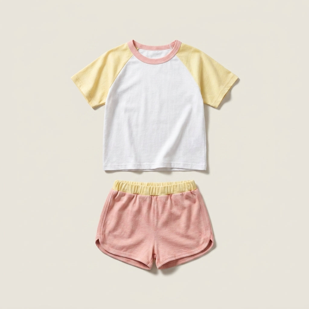 Color Block Summer Shorts Set
