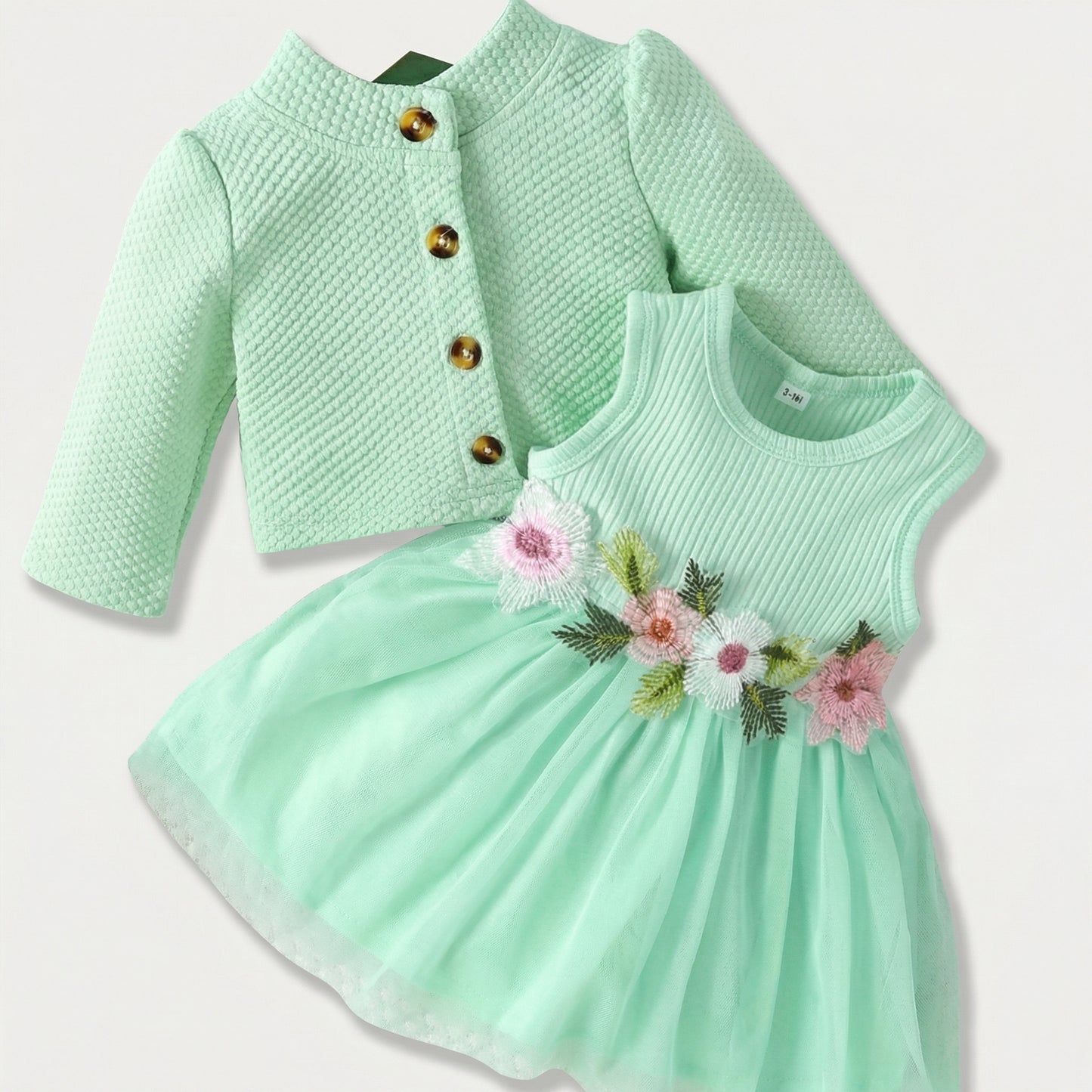 Baby Floral Dress and Cardigan Set