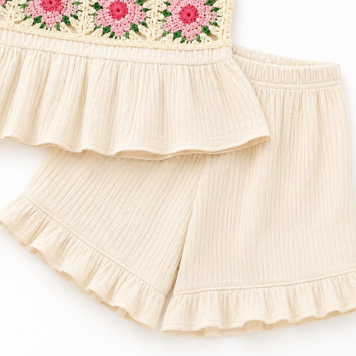 Crochet Top and Shorts Set