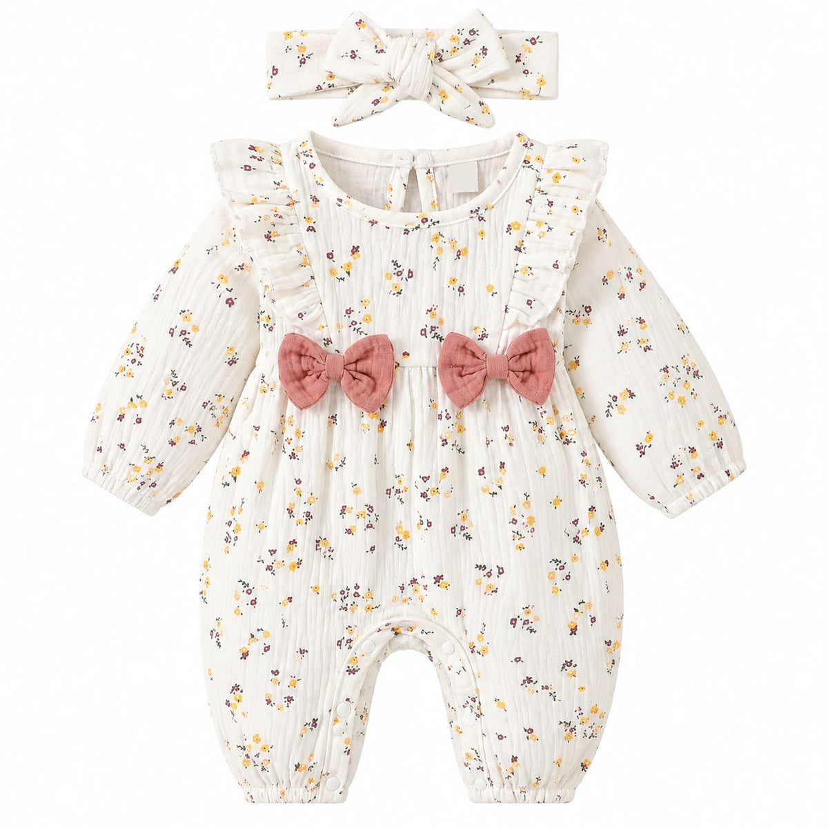 Bow Detail Baby Romper