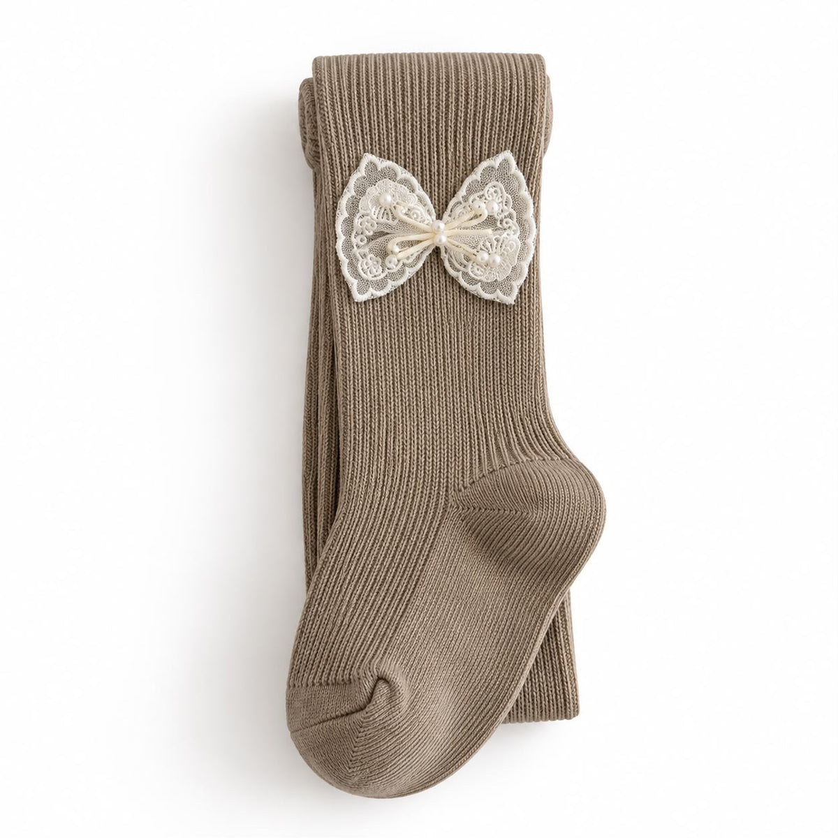 Ivory Bow Baby Tights