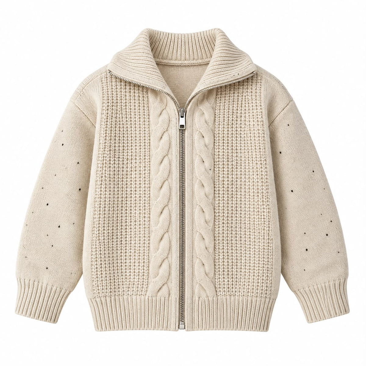 Textured Knit Zip Jacket