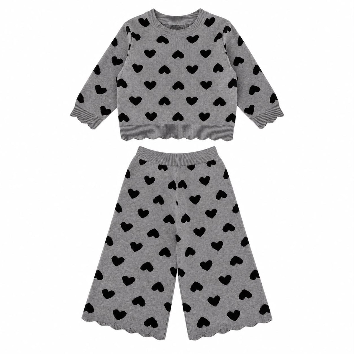 Heart Knit Sweater and Pants Set