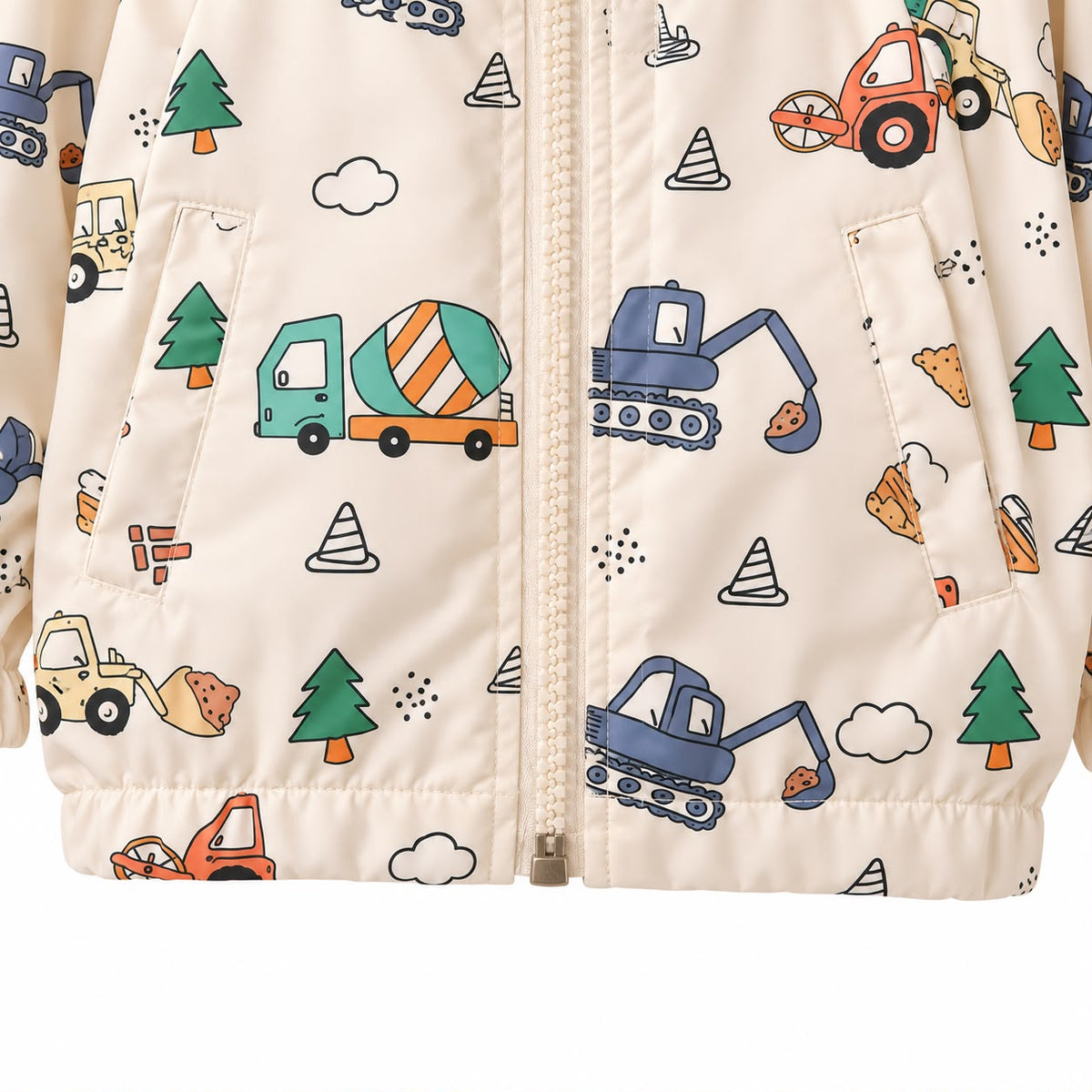 Construction Print Hooded Jacket