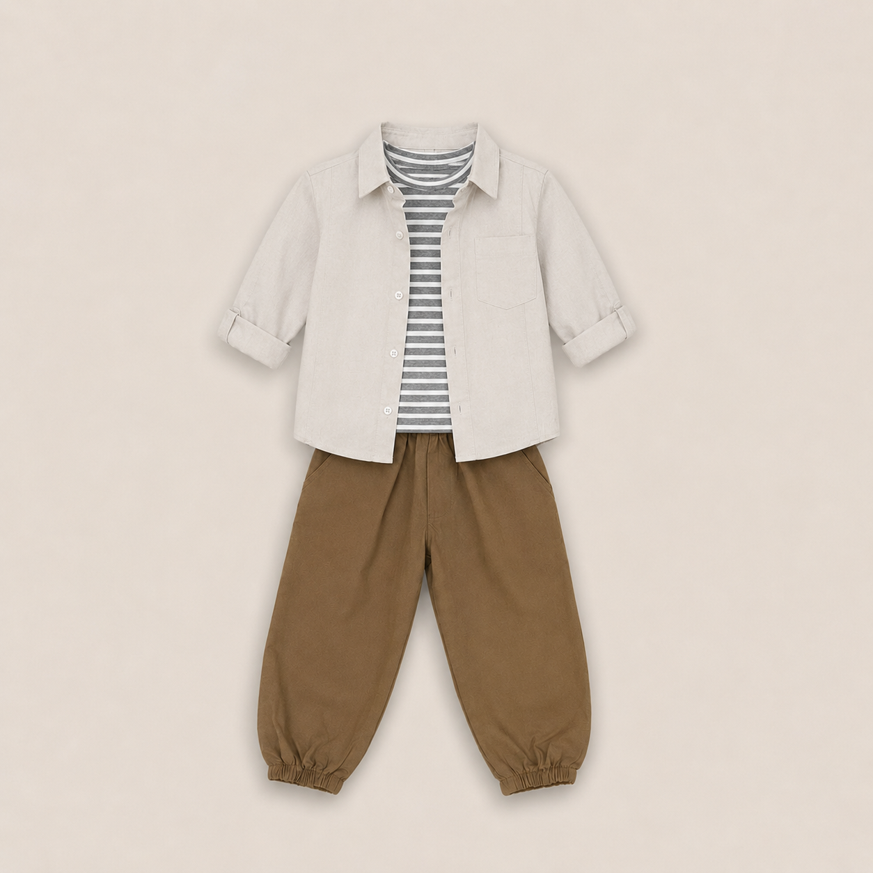 Striped Shirt Pants Set