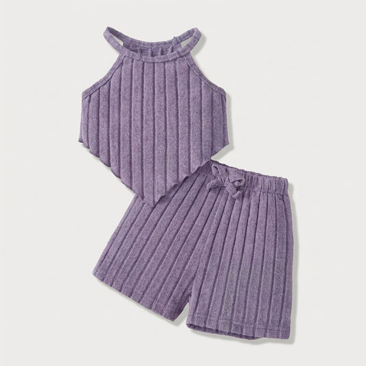 Short Top and Bow Pants Set