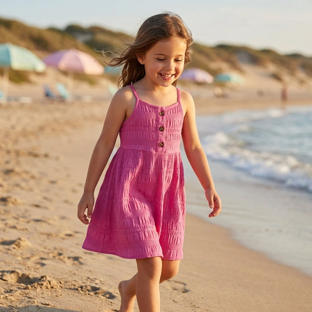 Button Strap Summer Dress