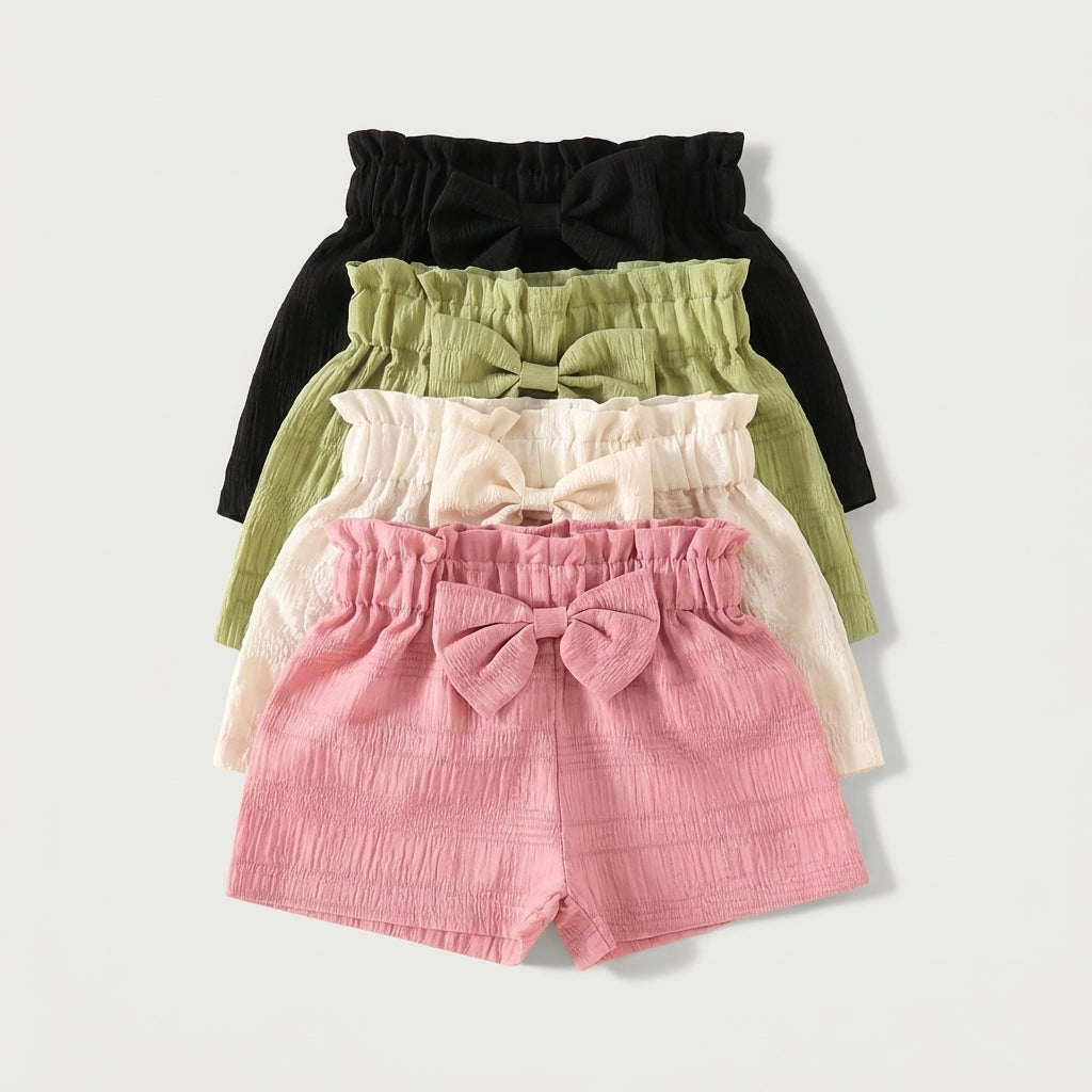 Girls Bow Detail Shorts Set