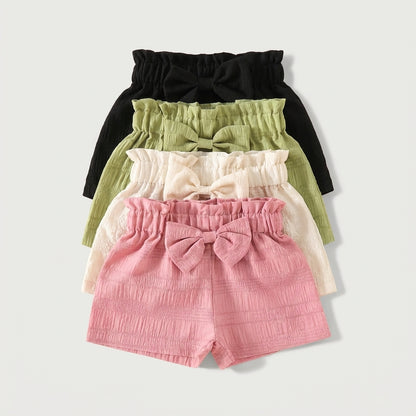 Girls Bow Detail Shorts Set