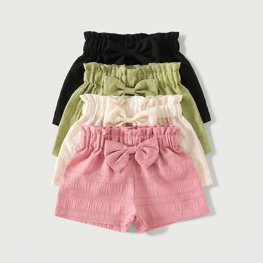 Girls Bow Detail Shorts Set