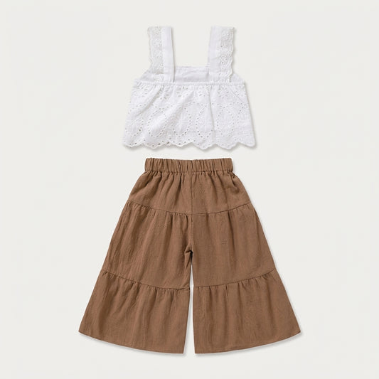 Cotton Top and Flared Pants Set