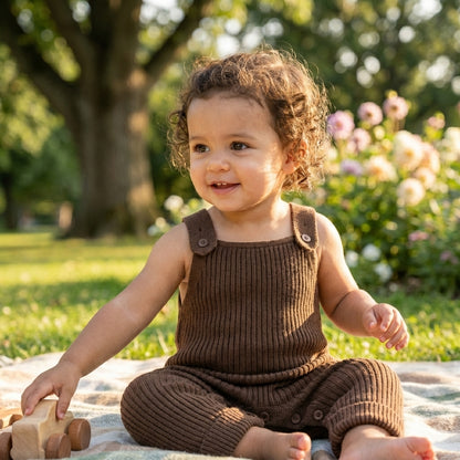 Classic Knit Baby Overalls