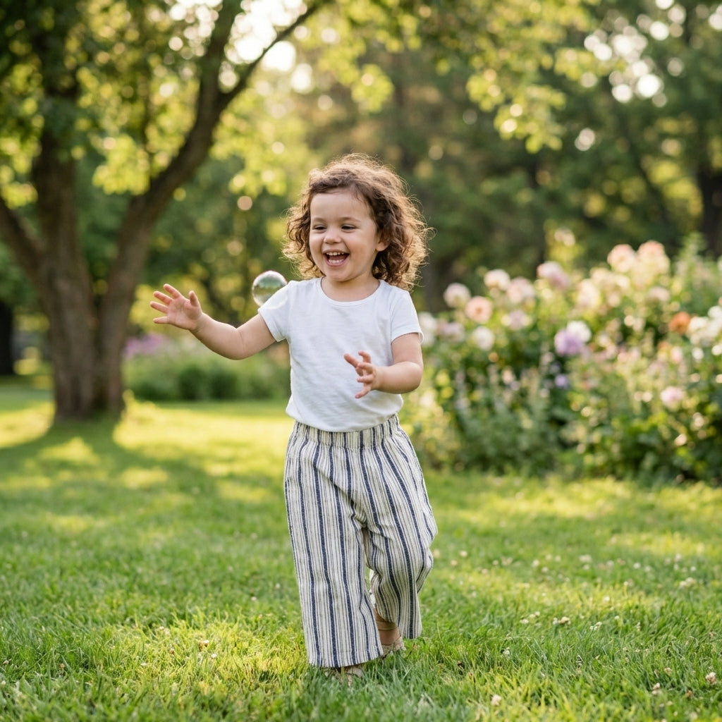Striped Toddler Wide Leg Pants