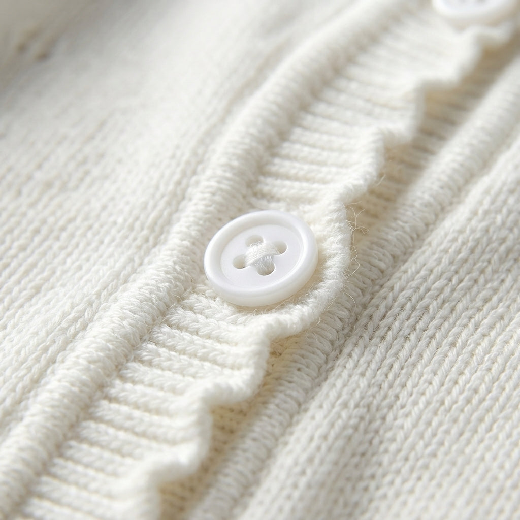 Pointelle Knit Button Cardigan