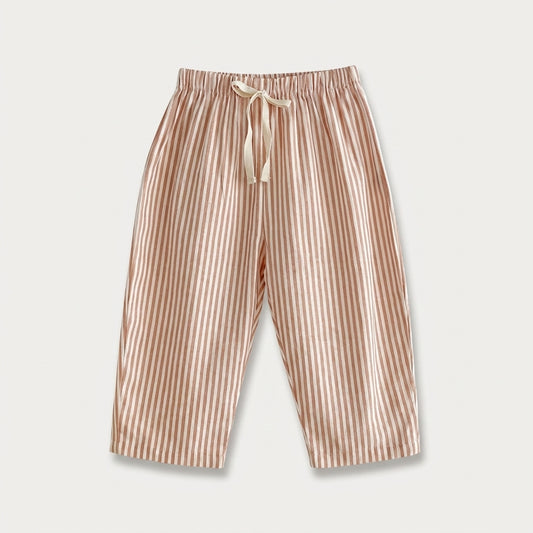 Striped Cotton Drawstring Pants