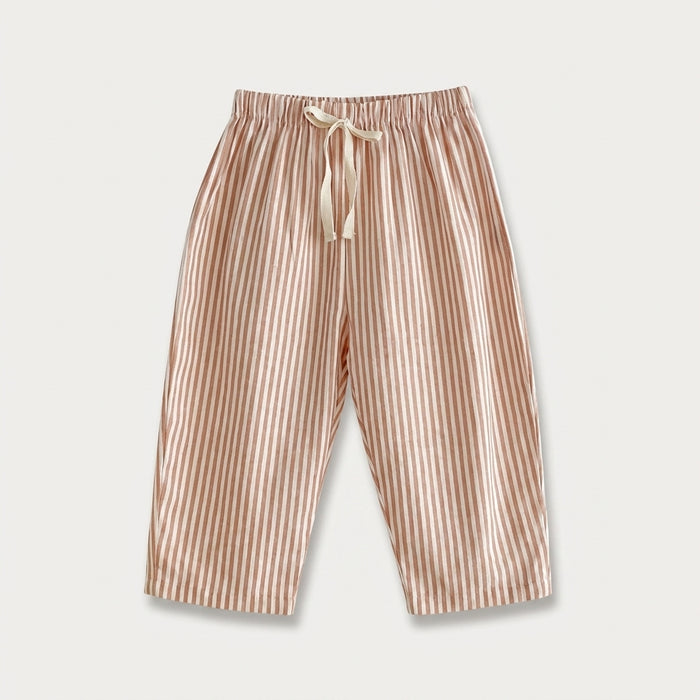 Striped Cotton Drawstring Pants