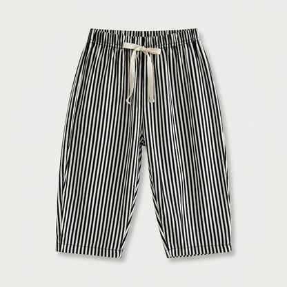 Striped Cotton Drawstring Pants