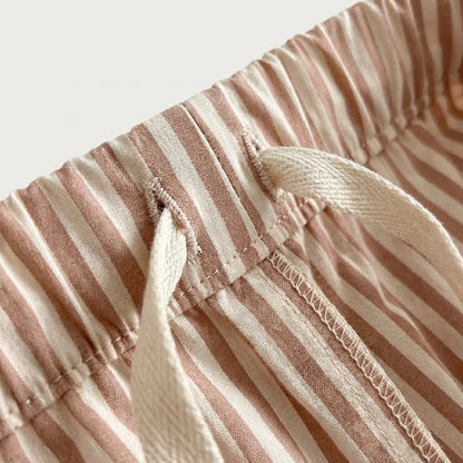 Striped Cotton Drawstring Pants