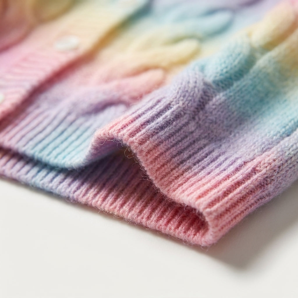 Rainbow Knit Baby Cardigan