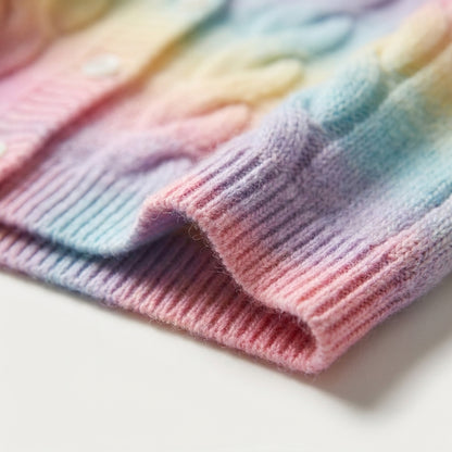 Rainbow Knit Baby Cardigan