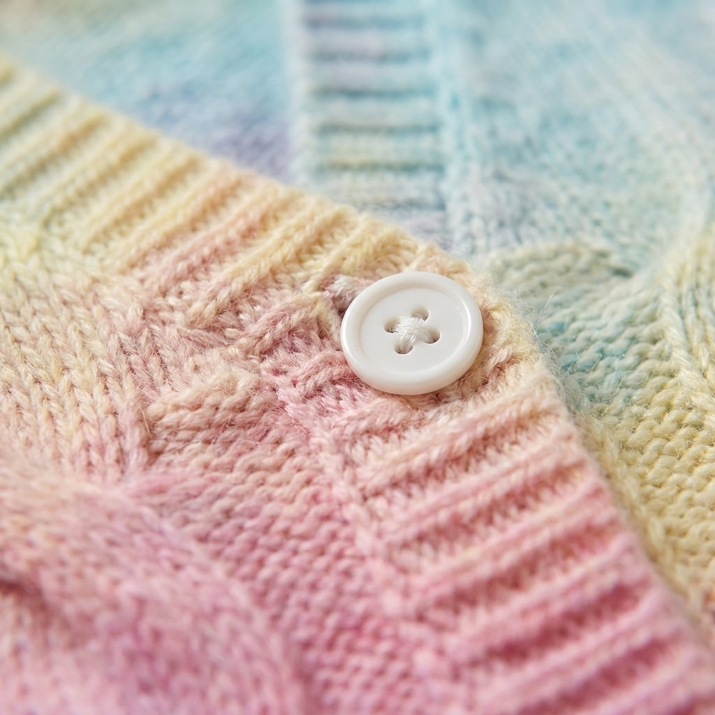 Rainbow Knit Baby Cardigan