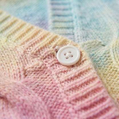 Rainbow Knit Baby Cardigan