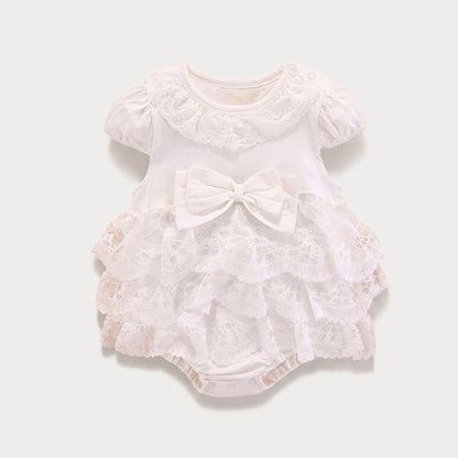 Lace Bow Baby Romper