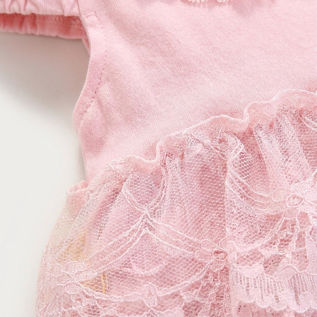 Lace Bow Baby Romper