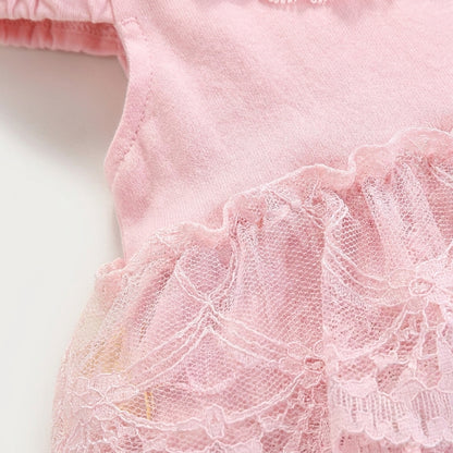 Lace Bow Baby Romper
