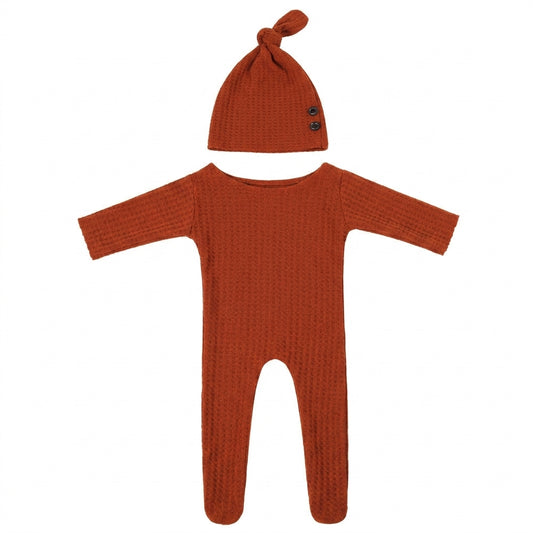 Baby Waffle Knit Jumpsuit Set