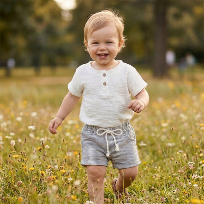Classic Muslin Summer Shorts Set