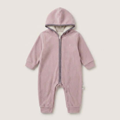 Cotton Fleece Hooded Baby Jumpsuit