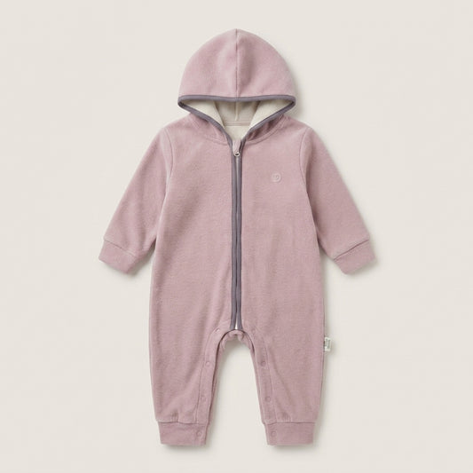 Cotton Fleece Hooded Baby Jumpsuit