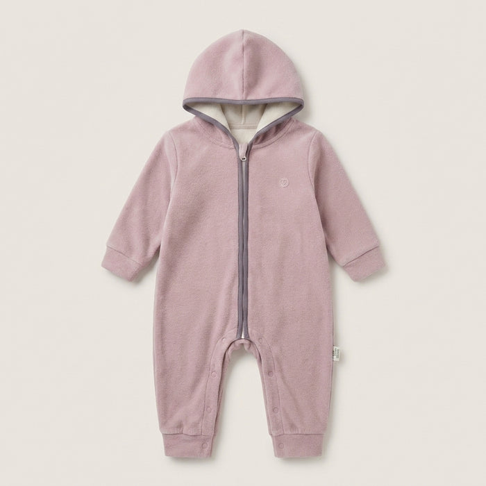 Cotton Fleece Hooded Baby Jumpsuit