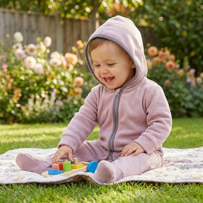 Cotton Fleece Hooded Baby Jumpsuit