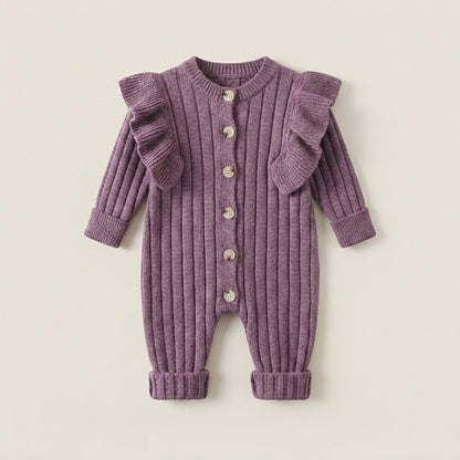 Ruffle Knit Baby Jumpsuit