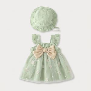 Green Butterfly Baby Dress Set