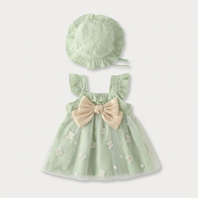 Green Butterfly Baby Dress Set