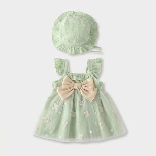 Green Butterfly Baby Dress Set