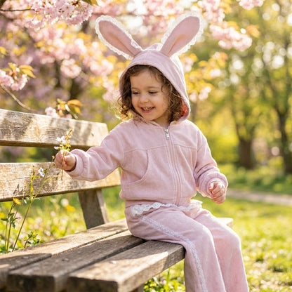 Bunny Hood Jacket and Pants Set