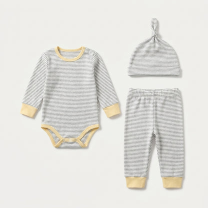 Striped Bodysuit Pants and Hat Set