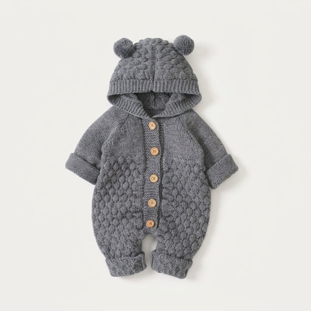 Bear Hood Knitted Romper