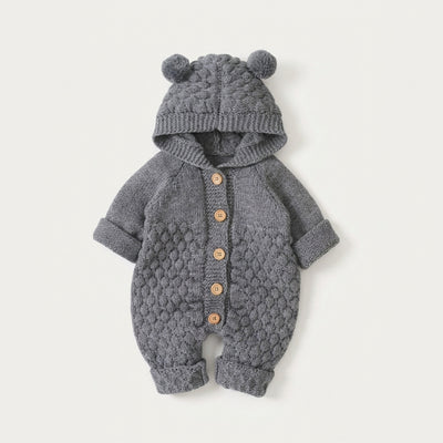 Bear Hood Knitted Romper