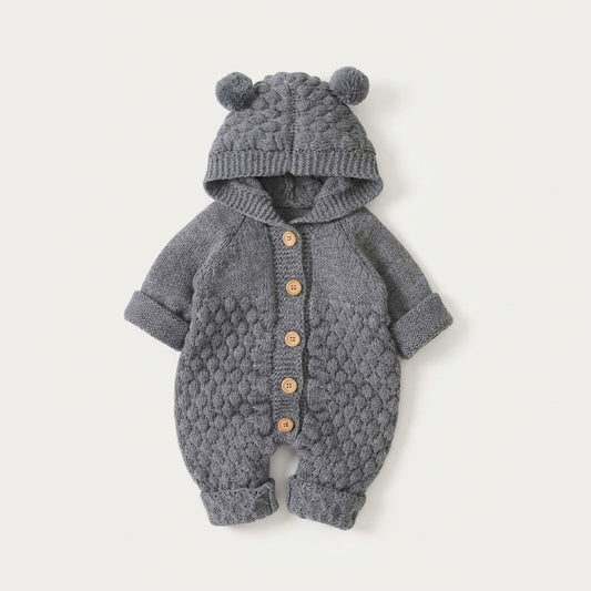 Bear Hood Knitted Romper
