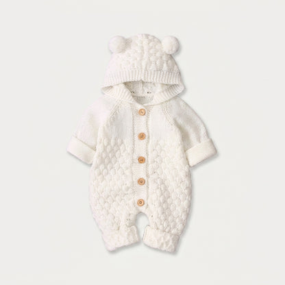 Bear Hood Knitted Romper