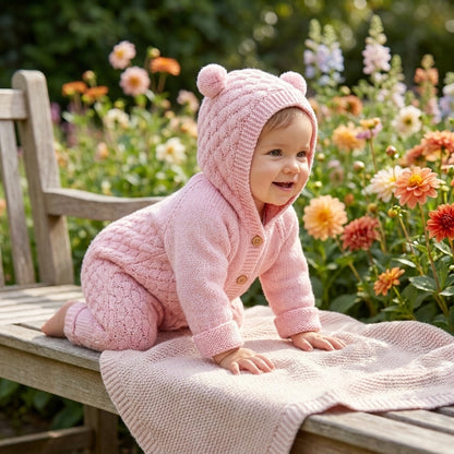 Bear Hood Knitted Romper
